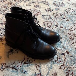 Saint Laurent Black Leather Combat Boots